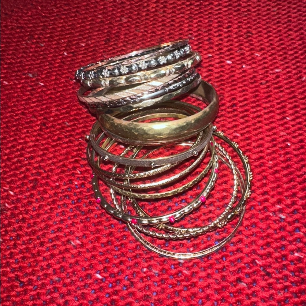 Elegant Gold Bangles Set of 18